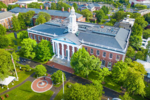 Aerial view of campus taken June 2018